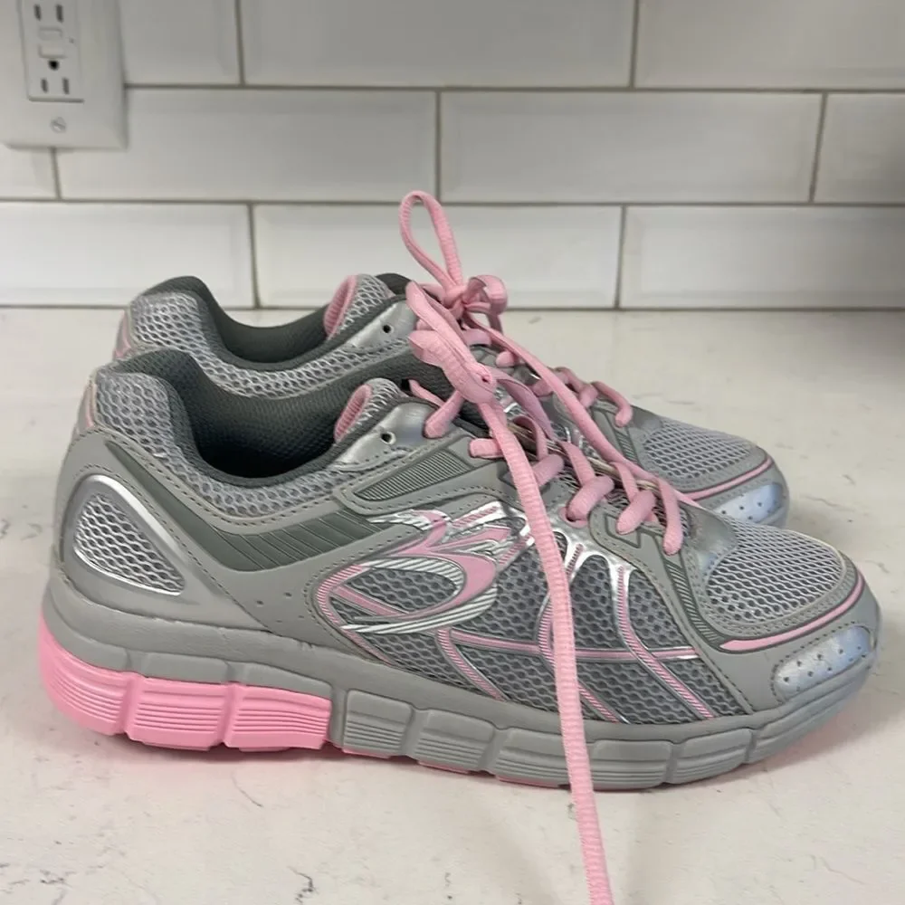 Gravity Defyer Women's G-Defy Super Walk Gray Pink Athletic Shoes 8 US